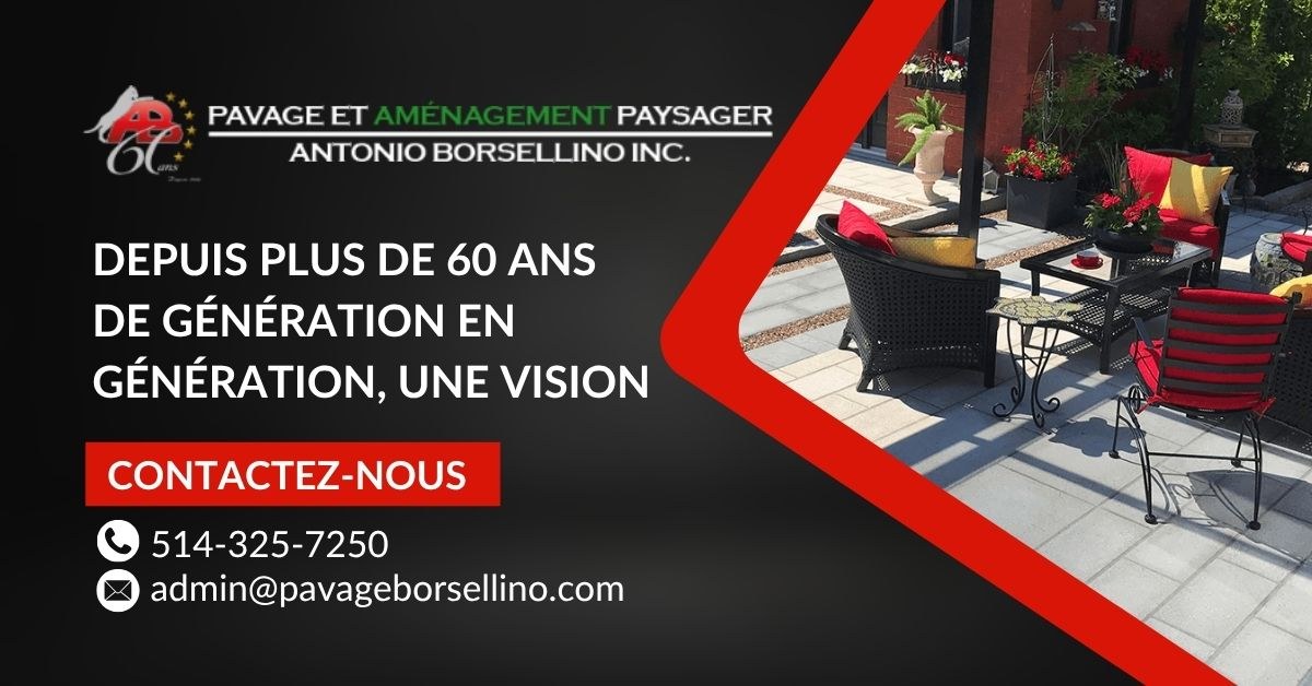 Bannière Pavage et aménagement paysager Antonio Borsellino Inc