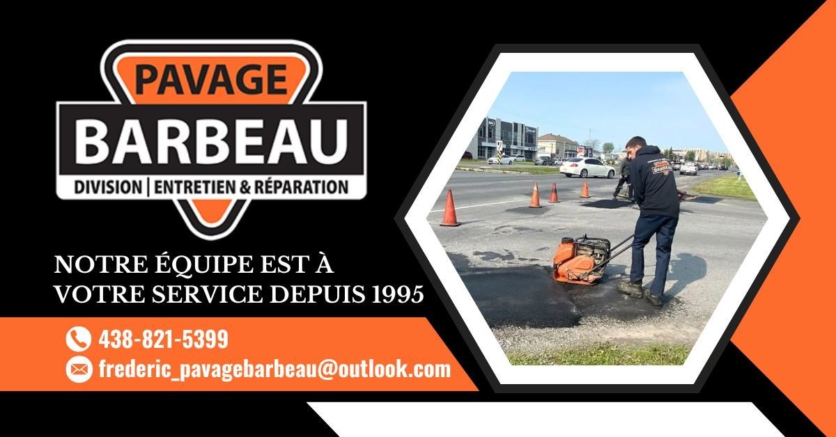Bannière Pavage Barbeau  (Division entretien et Réparation)